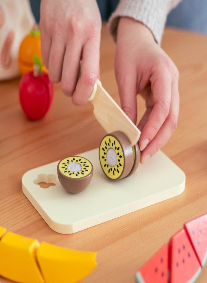 umu Cutting Fruit Set - Wooden Play Food Kitchen Accessory, Multi - Pretend Play Accessories, Wooden Cutting Fruit Toys for Toddlers and Kids Ages 3+ - Image 3
